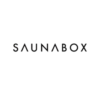 Saunabox logo, a Peak Creative client